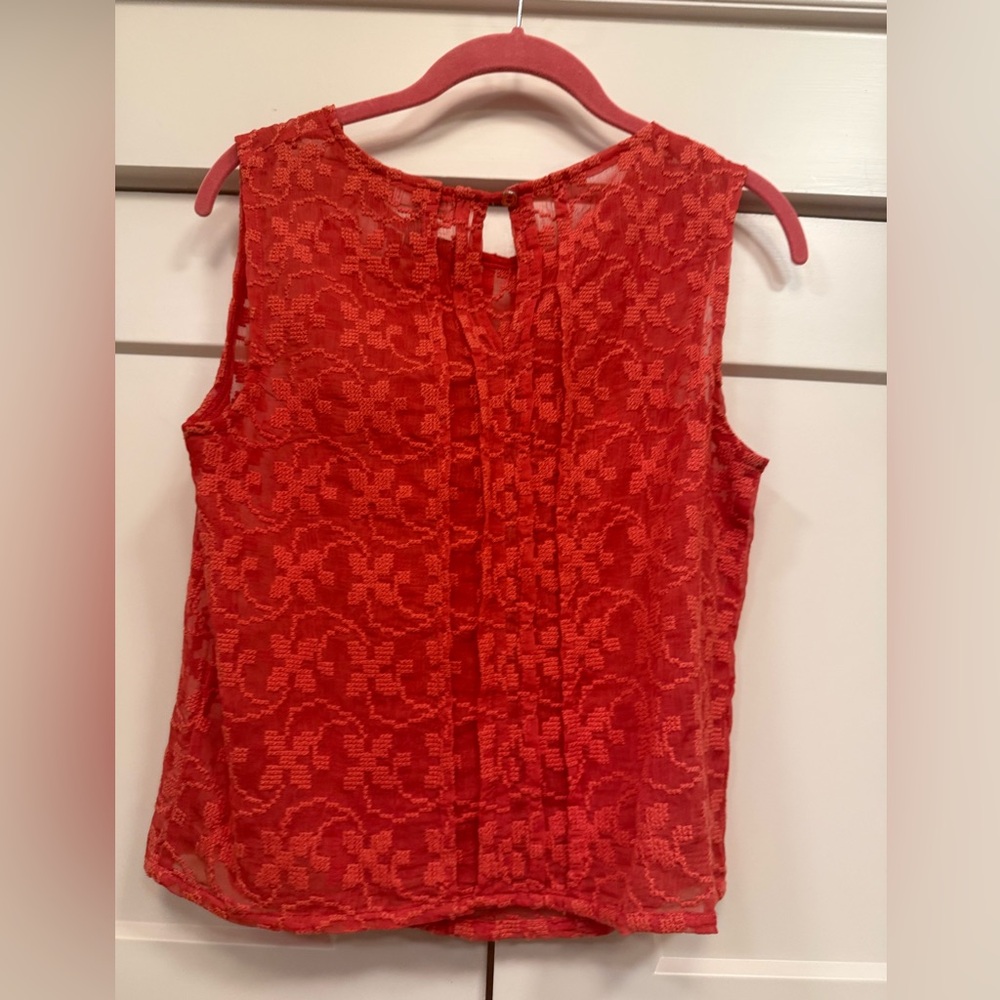 Chelsea28 Vibrant Coral Embroidery Blouse - Picture 3 of 6